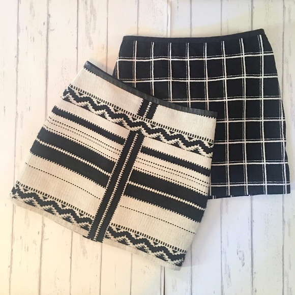 2 Madewell Black & White Mini Skirts - size SMALL, 2 - Picture 1 of 8
